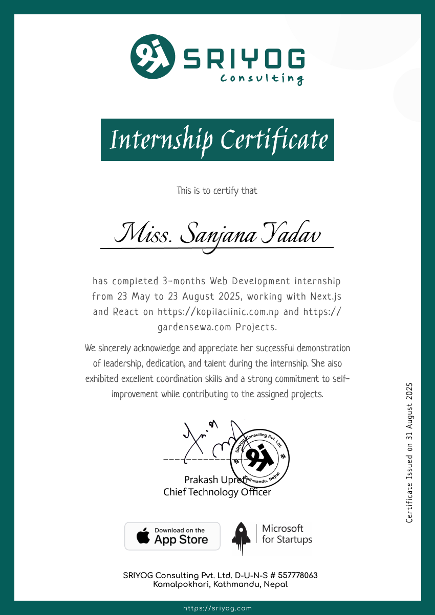 Internship Completion